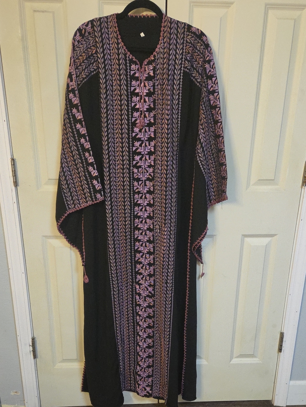 CLOSED ABAYAEmbroidered Black and Pink Dress